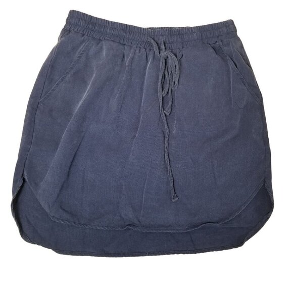 Current Air Mini Skirt Womens S Small Navy Blue Drawstring Pull On Elastic Waist - Picture 1 of 7